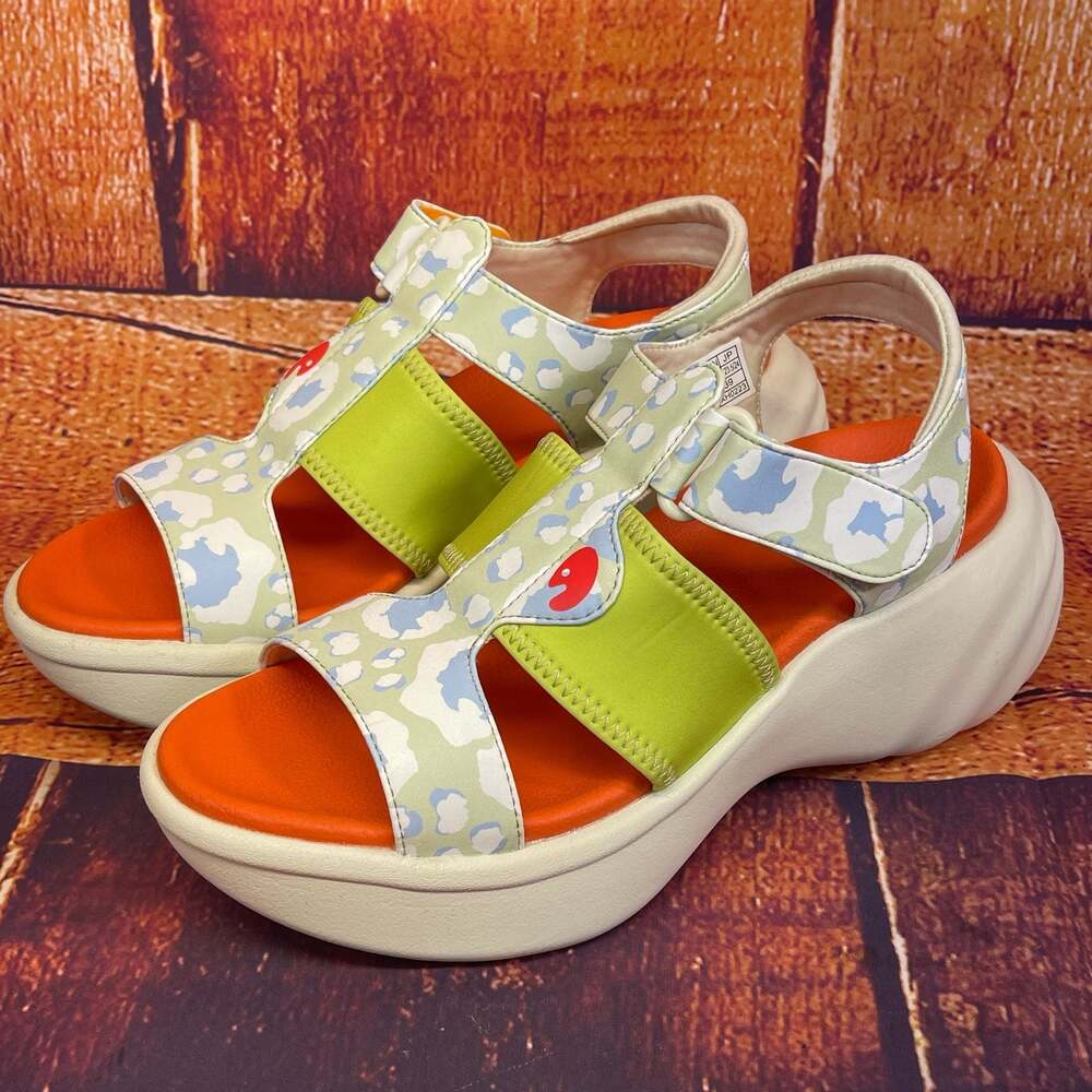 UIN Women's Summer Chunky Platform Wedges Sandals Sitges I Leopard Size 7.5